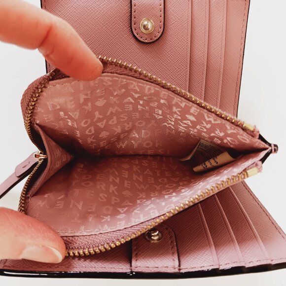 Kate Spade Dusty Mauve Laurel Way Small Shawn Wallet  4 1/2" x 3 5/8" x 1" - Picture 9 of 15